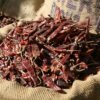 Sack of sun-dried red chili peppers