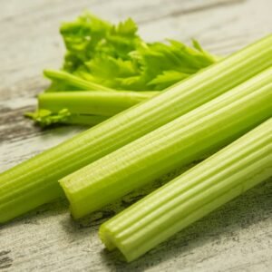 Fresh celery stalks with leaves
