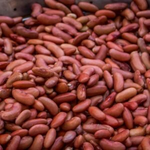 Pile of dried red kidney beans